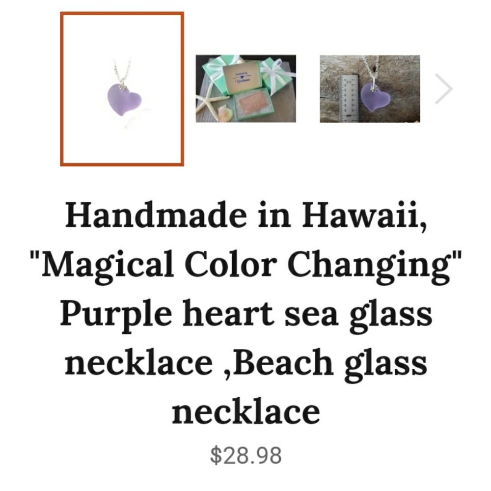 Hawaiian beach glass necklace - Picture 3 of 3